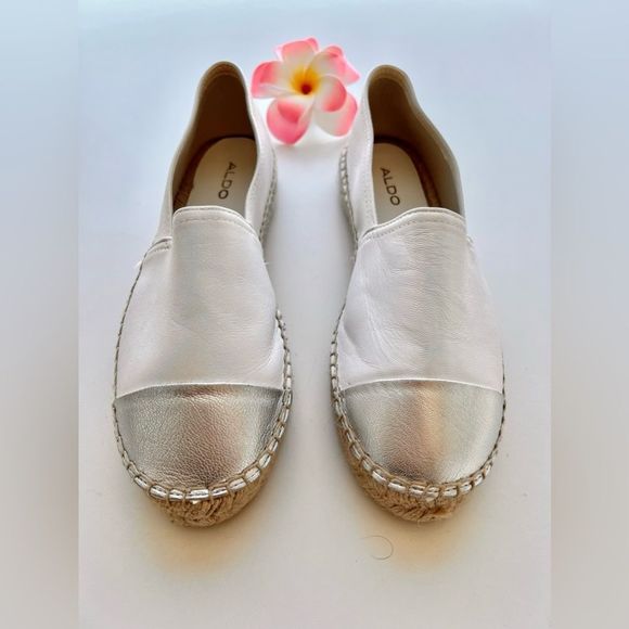 ALDO Espadrilles Flats White Silver-Toed - Picture 8 of 10
